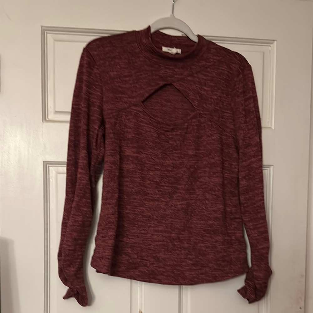 Women's Maroon Long Sleeve Top